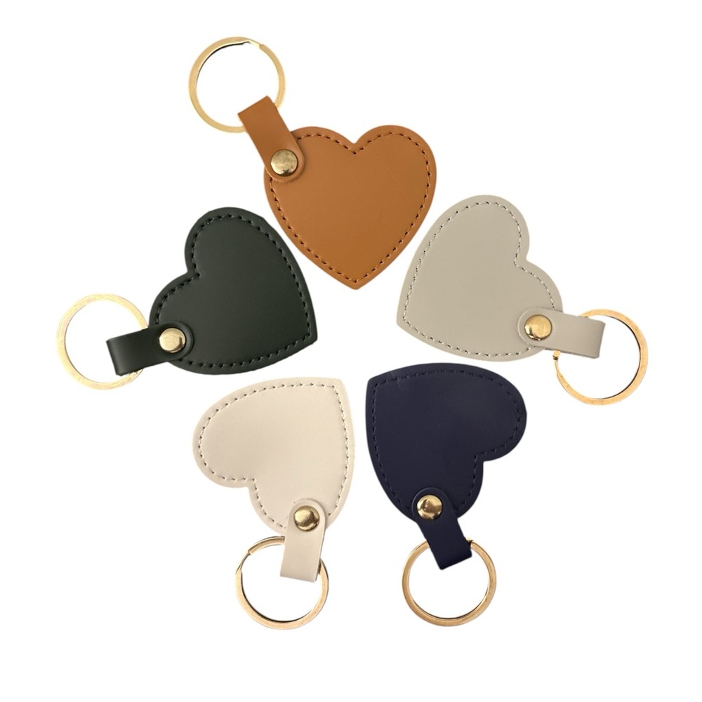 Heart Shaped Faux Leather Key Chains – Cute Bag Charm Accessory